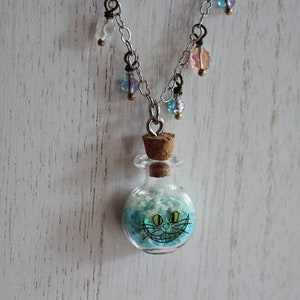 Alice in Wonderland Necklace Charm Necklace Cheshire Cat Pendant Novelty Jewelry Glow in the Dark Alice in Wonderland Jewelry Heart Necklace