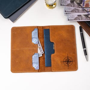 Funda de cuero para pasaporte con opción de personalización, funda de pasaporte personalizada, funda para pasaporte, billetera de cuero genuino para pasaporte, regalo de cumpleaños