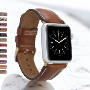 Custom Leather Apple Watch Band 38, 40, 41, 42, 44, 45, 49 mm Handmade Samsung Galaxy, Watch Strap Personalized Galaxy Fitbit, Pixel band