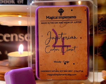 Jupiterian Cedar Closet Scented Soy Wax Melt - Handcrafted for Jupiter Rituals, 2.5oz, Aromatherapy Purifies and Helps to Meditate