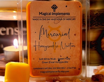 Mercurial Honeysuckle Nectar Scented Soy Wax Melt - Handcrafted for Mercury Rituals - 2.5oz - Aromatherapy Long Lasting Premium Quality Oil