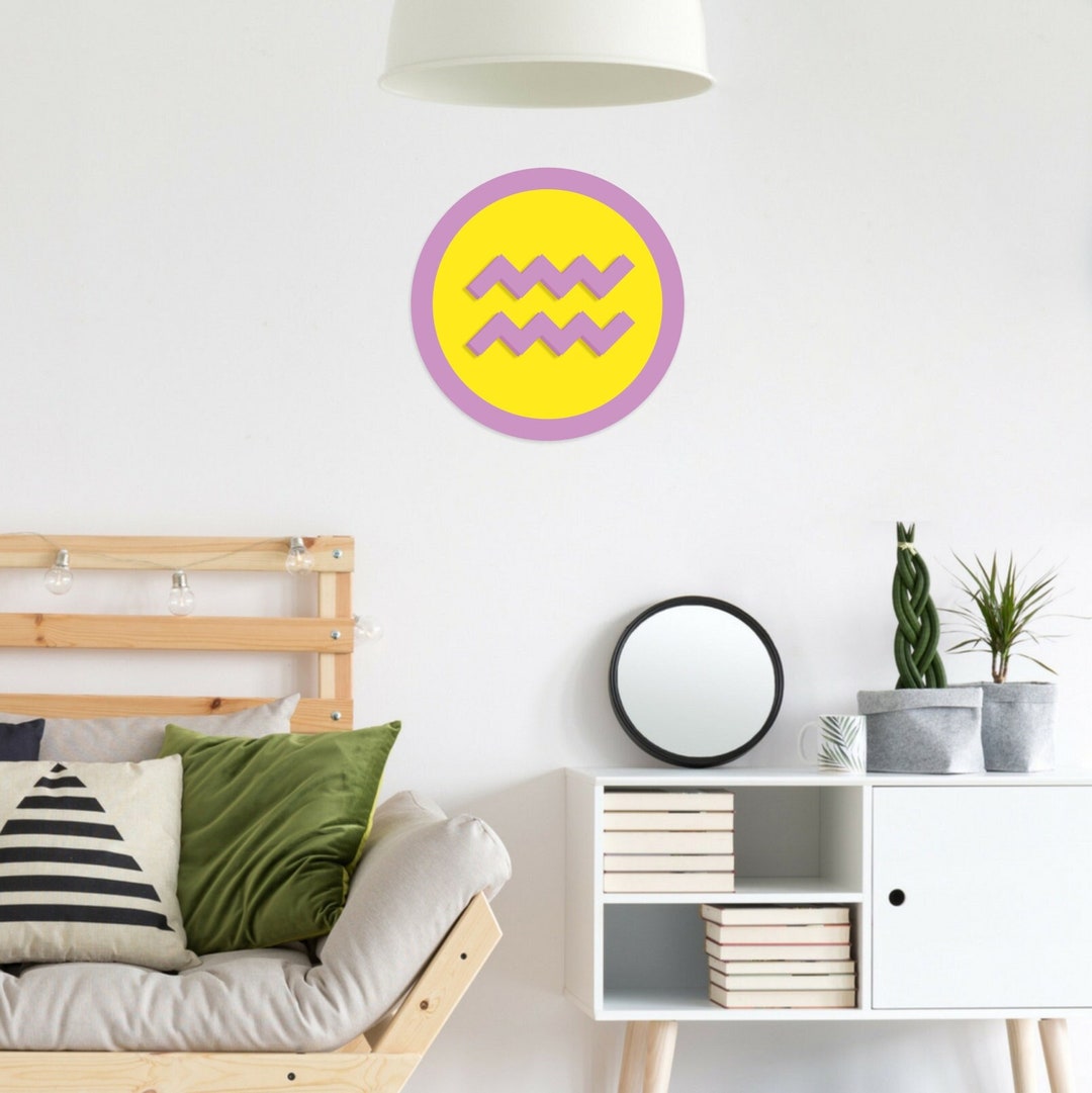 Aquarius Zodiac Sign Wall Decor Etsy