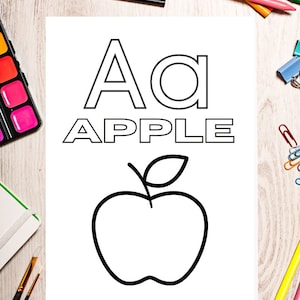 Druckbare Alphabet Malseiten, ABC Malseiten für Kinder, Kleinkinder, Vorschule, Kindergarten, Hausschule, Brief Malseiten