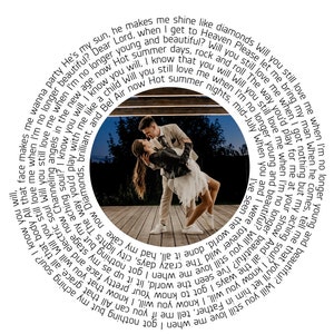 Canción personalizada con foto impresa, vinilo con letra de canción para regalo de boda, póster personalizado para el primer aniversario, regalo para el primer baile, regalo hygge