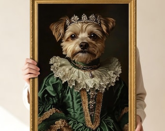 Royal Pet Portrait from Photo, Custom Renaissance Painting, Regal Cat Portrait, King Pet Portrait, Pet Oil Painting, Royal Pet Costume Art