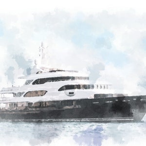 Aangepaste bootportret schilderij van foto, aangepaste aquarel boottekening, bootcadeau voor man en vader, kunst Draw My Boat, cadeau voor hem