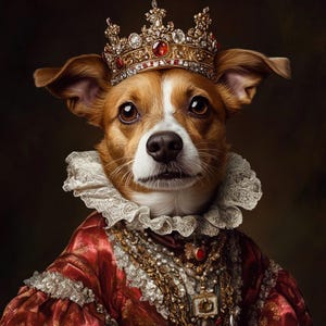 Royal Pet Portrait, Personalized Dod Gift, King Queen Regal Pet, Renaissance Pet Painting, Wall Art, Dog Painting, Cat Portrait,Digital File