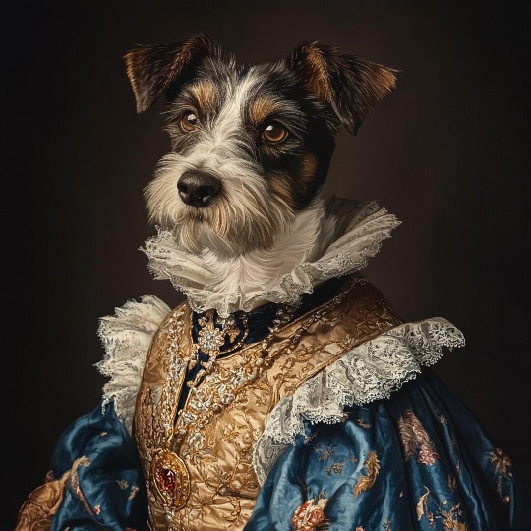 Custom Renaissance Pet Portrait From Photo, Royal Dog Painting, Regal ...