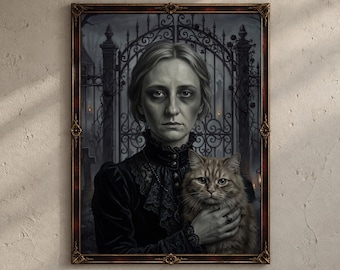 Custom Gothic Woman Portrait from Photo, Personalized Digital Art, Dark Fantasy Cartoon Portrait, Gothic Illustration, Unique Halloween Gift