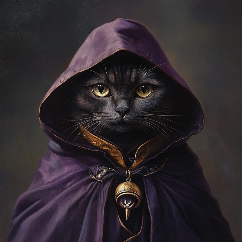 Custom Wizard Pet Portrait, Fantasy Pet Portrait from Photo, Magical Dog or Cat Art, Halloween Pet Gift image 9