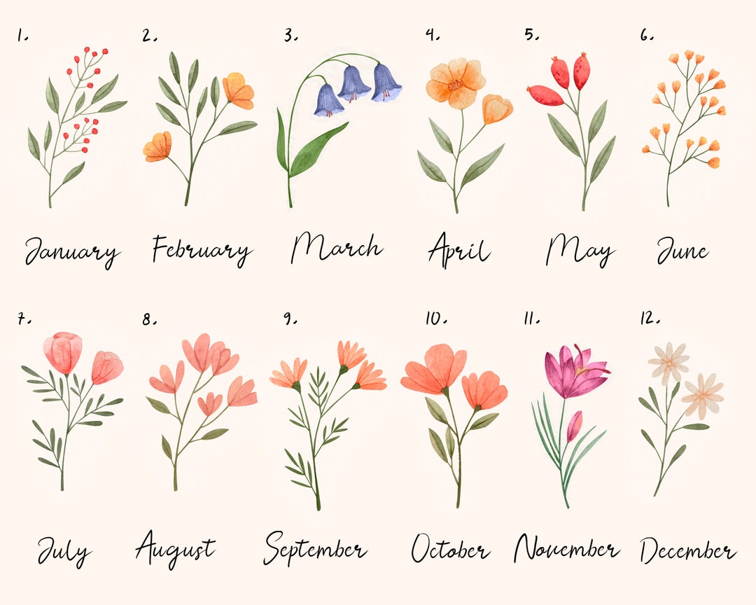 Custom Family Birth Flower Bouquet, Birth Flower Bouquet, Birth Month