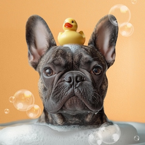 Funny Bathroom Poster Art, Dog in Bathtub, Custom Pet Portraits, Dog in Toilet, Pet Owner Bathroom Wall Art, Pet Gift, Funny Pet Wall Decor