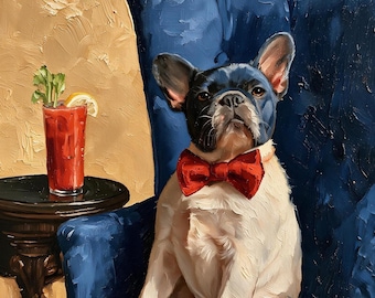 Custom Cocktail Dog Portrait, Funny Pet Wall Art, Bar Decor, Dog Mom Gift, Dog Cafe Poster