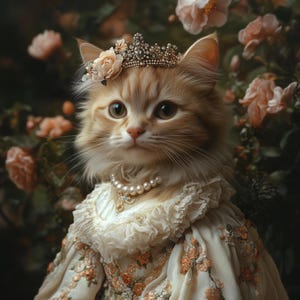 Cat Portrait From Photo, Custom Royal Queen Cat Portrait, Renaissance Pet Painting, Original Art, Pet Memorial Gift, Pet Portrait Gift