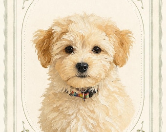Custom Framed Pet Portrait from Photo, Pet Cafe Wall Art, Dog Lover Gift, Dogs Cafe Decor, Customized  Animal Drawing