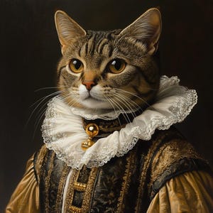 Custom Victorian Regal Cat Portrait, Renaissance Pet, Royal Dog Portrait, Regal Pet Portrait, Cat Paintings, Gifts for Dog Owners, Pet Gifts