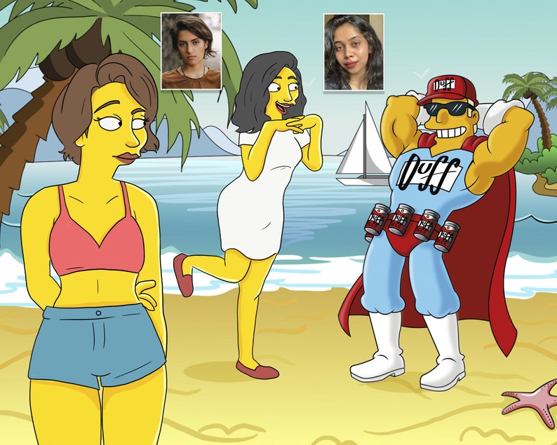 Custom Simpsons Family Portrait, SIMPSONS PORTRAIT on the Couch