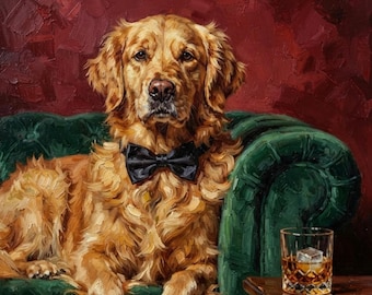 Custom Cocktail Dog Portrait, Funny Pet Wall Art, Pet Bar Decor, Dog Mom Gift, Dog Cafe Poster