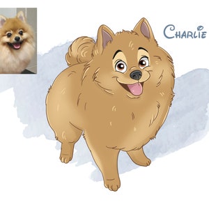 Retrato de caricatura de mascota, retrato de perro personalizado de Fairy Tail, ilustración de mascota, regalo para mascota, mascota digital personalizada, regalo para perro, caricatura de su perro