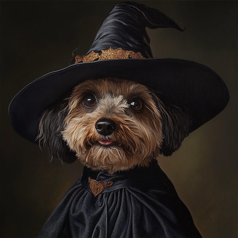Custom Wizard Pet Portrait, Fantasy Pet Portrait from Photo, Magical Dog or Cat Art, Halloween Pet Gift image 11