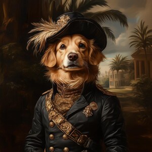 Custom Pet Portrait from Photo Dog Painting, Royal Portrait Painting, Renaissance Portrait, Wall Portrait, Put my Dog in Picture, Wall Decor