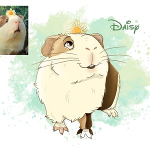 CUSTOM GUINEA PIG Portrait from Photo, Hamster Portrait, pet memorial gift, Rat Owner Gift Guinea Pig Lover Gift, Pet Portrait, digital file