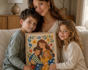 Personalized Family Portrait from Photo, Custom Cartoon Illustration, Digital Family Artwork, Gift for Parents