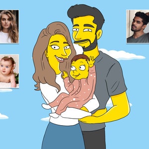 Simpsons Family Portrait, SIMPSONS PORTRAIT, simpsons family portrait gift, Turn photo into simpson, Simpson couple portrait, Father's Gift
