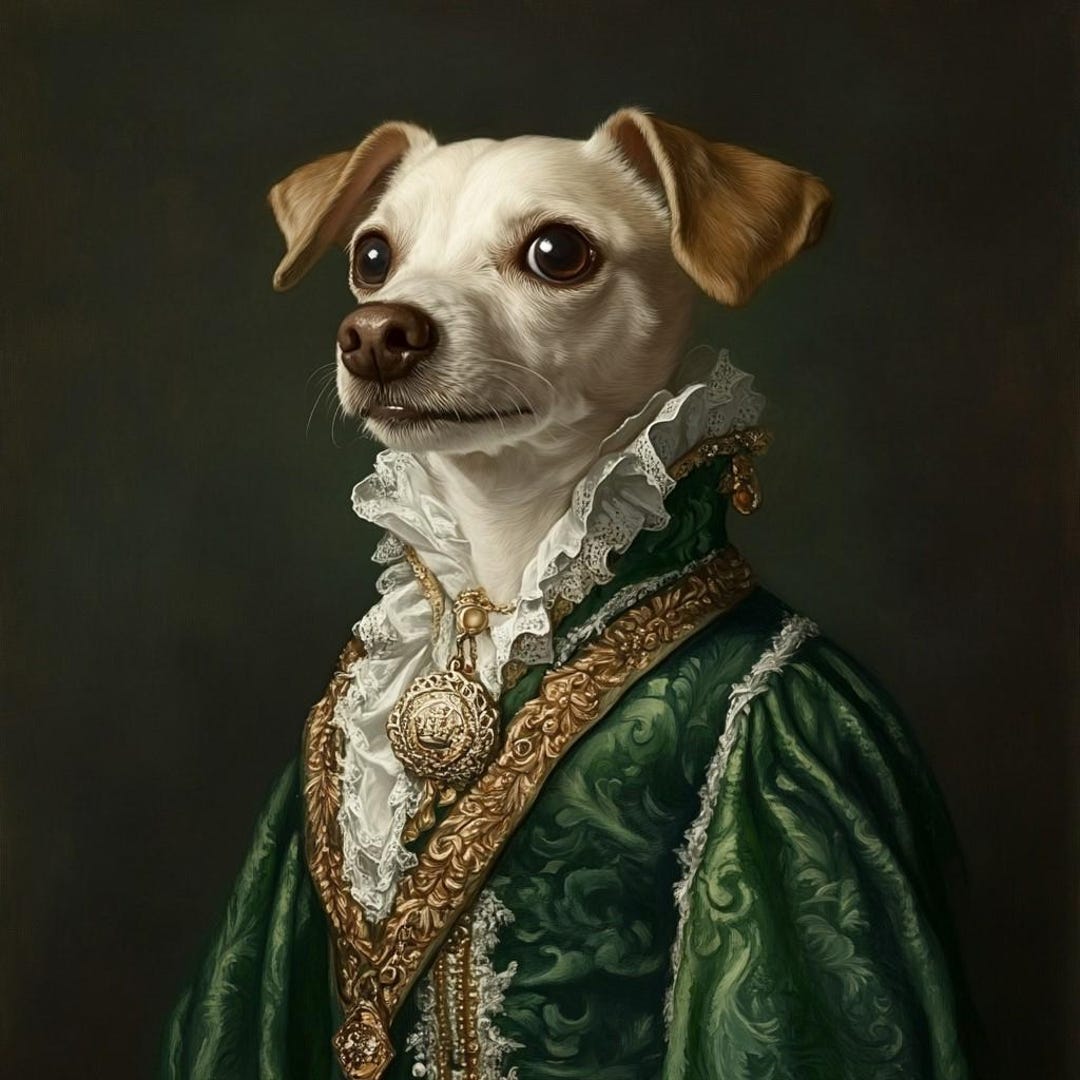 Custom Royal Pet Portrait, Renaissance Dog Painting From Photo, Regal ...
