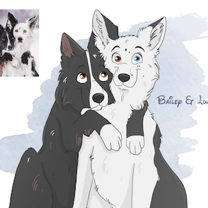 Dog Portrait, Cartoon Pet Portrait, Pet Illustration from Photo, Custom Dog Portrait, Funny Pet Portrait Gift, Wall Art Dog, Pet Photo Gift