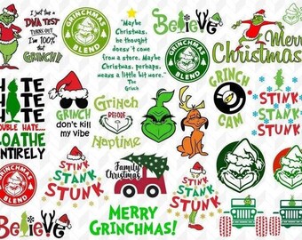 Download Clip Art Christmas Svg Cut Files Grinch Svg Bundle Clipart Svg Files For Cricut Cartoon Svg Png Instant Download 31 Styles Art Collectibles