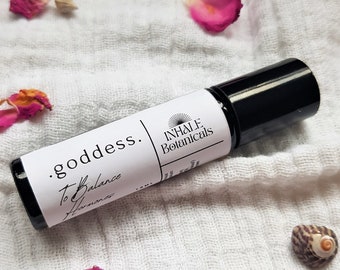 Goddess Aromatherapy Roll On for Balancing and Grounding, Geranium, Bergamot, Patchouli, Eco beauty, Roller, Soothing, Vegan