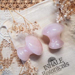 Rose Quartz Gua Sha Mushroom, Facial Massage, Skincare Gift, Massage tool, Crystal Facial, Eco beauty, Self Care, Vegan
