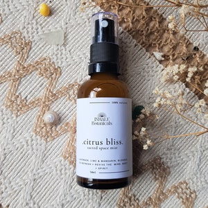 Citrus Bliss Sacred Space Mist, Meditation, Aura Mist, Ritual, Smudge Spray, Aromatherapy, Yoga, Vegan, Incense, Mind body spirit, Mandarin