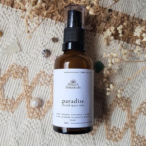 Paradise Sacred Space Mist, Meditation, Aura Mist, Ritual, Smudge Spray, Aromatherapy, Yoga, Vegan, Incense, Mind body spirit, Orange