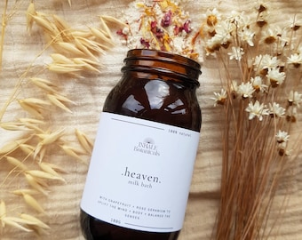 Heaven Milk Bath, Aromatherapy Bath, Grapefruit, Rose Geranium, Bath Ritual, Ritual bath soak, Moon Bath