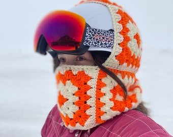 Crochet Balaclava Ski Mask: Handmade Cotton Blend, Over Helmet