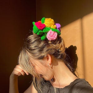 Crochet Rose Hair Clips, Bhava's Style Colorful Floral Hair Clip, Handmade HairGrip, Pretty Floral HairClips, Summer Hair Accessories
