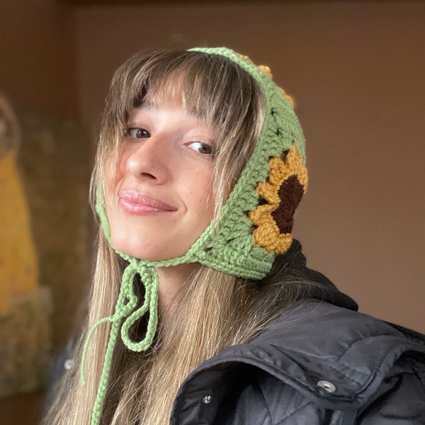 Bonnet au crochet, chapeau chaud d’hiver, béret fait à la main, cadeau pour elle, chapeau de tournesol, cagoule au crochet, bonnet coloré, chauffe-tête, chapeau chaud d’hiver