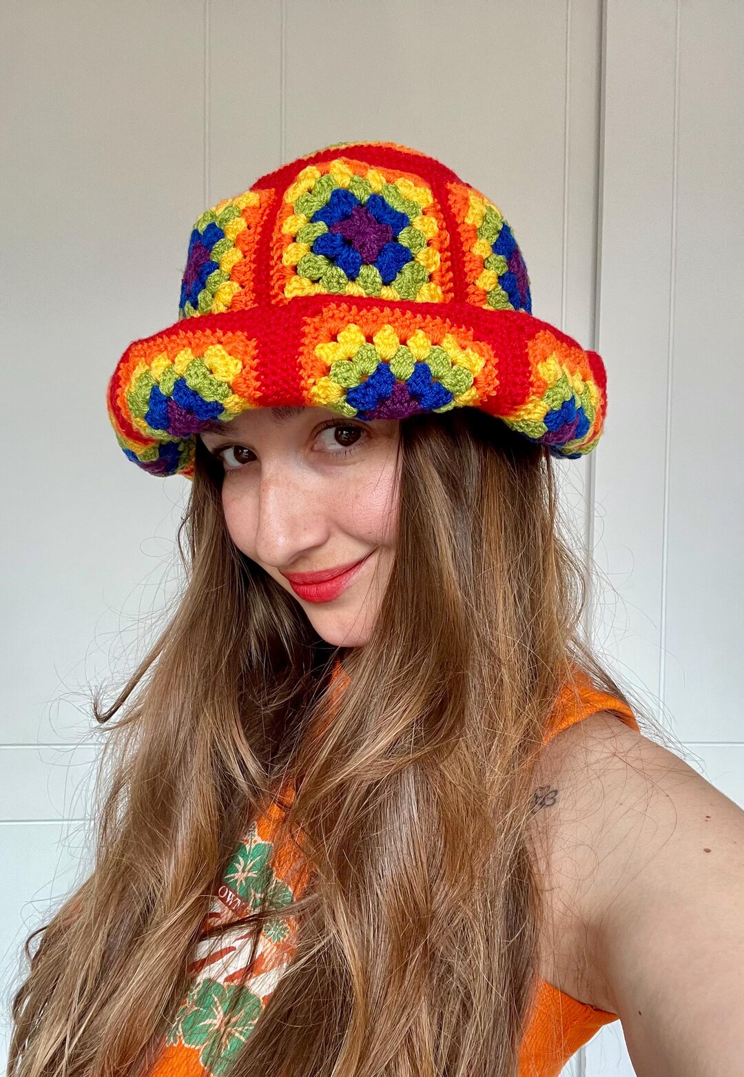 Crochet Cotton Bucket Hat: Rainbow Pride Festival Sun Hat - Etsy
