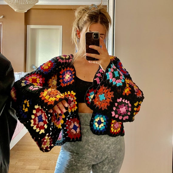 crochet granny square cardigan