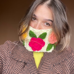 Crochet Rose Neck Warmer: Hand-Knitted Winter Scarf