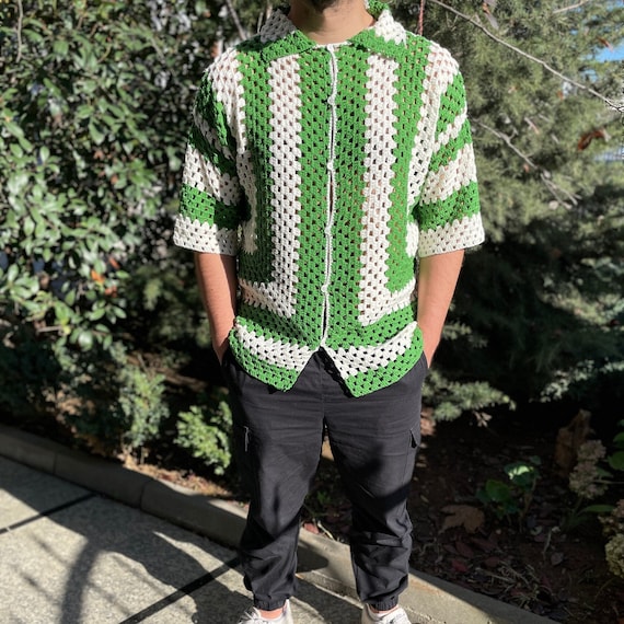Crochet Shirt, Unisex Shirt, Crochet Overshirt, Crochet