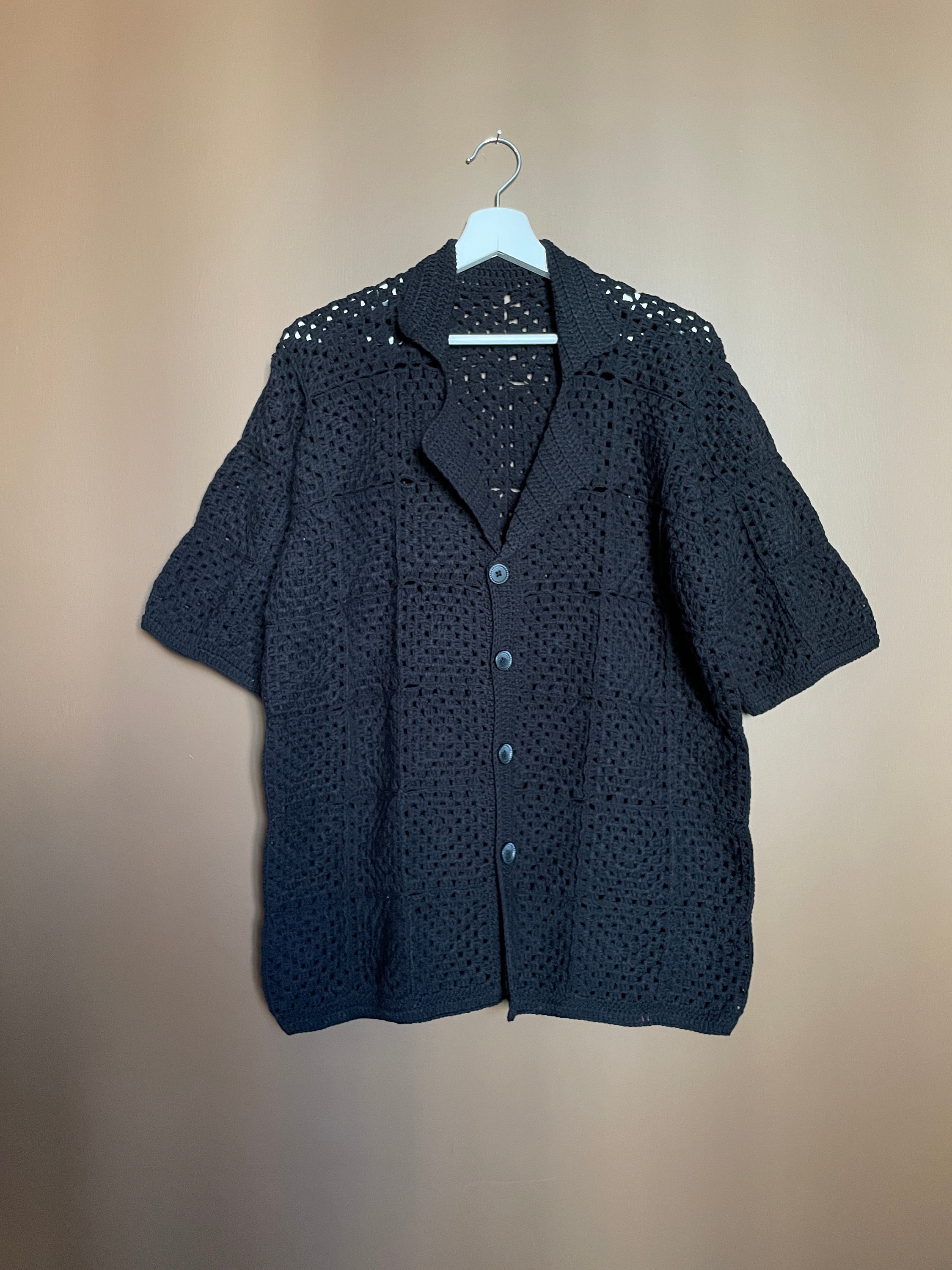 Hand-knitted Crochet Shirt: Unisex Cotton Vintage Style - Etsy