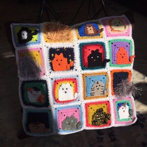 Crochet Chat En Coussin Coussin Oreiller Animal Coussin Etsy