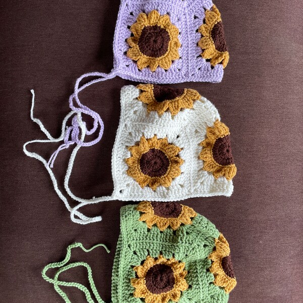 Bonnet au crochet, chapeau chaud d’hiver, béret fait à la main, cadeau pour elle, chapeau de tournesol, cagoule au crochet, bonnet coloré, chauffe-tête, chapeau chaud d’hiver