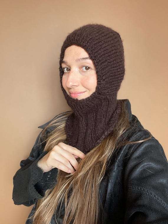 Hand Knit Balaclava, Hand Knit Ski Mask, Warm Winter Hat, Mohair