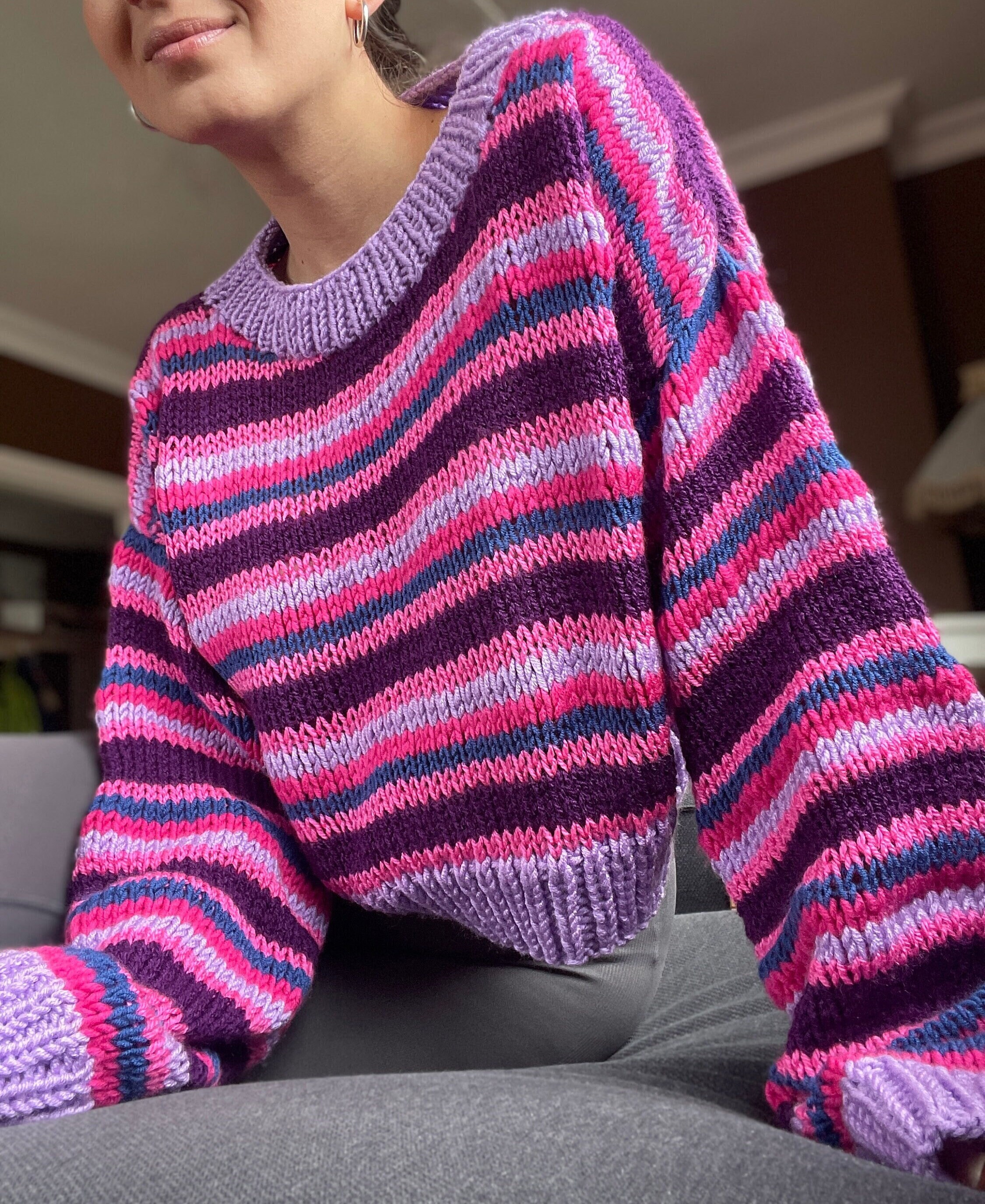 Pink Striped Sweater - Etsy