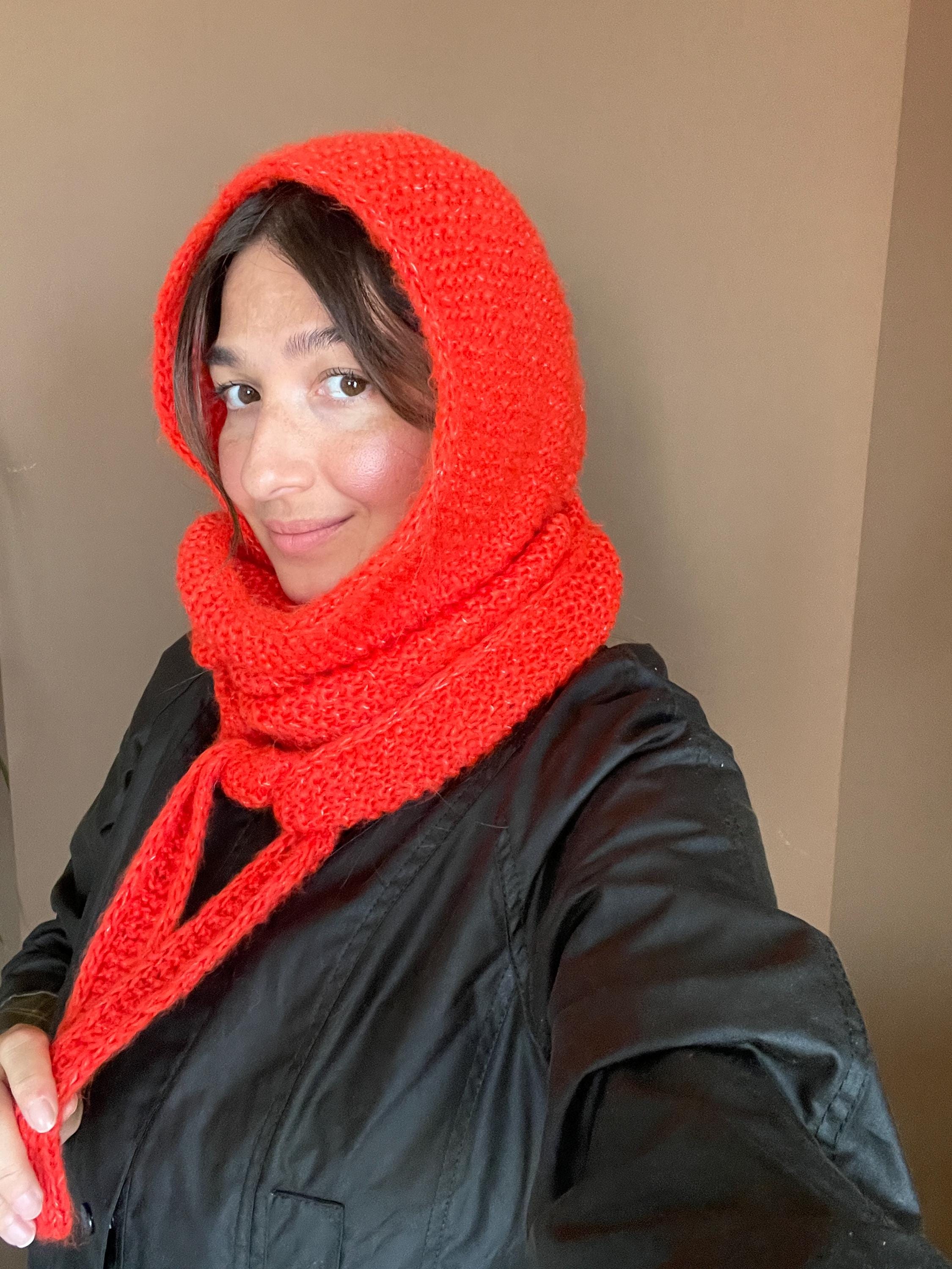 BOTT】24aw HOUNDSTOOTH HOODED SCARF