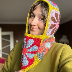 Crochet Balaclava, Daisy Colorful Balaclava, 10 Different Colors Bhava Style Balaclava,Handmade Floral Design Balaclava, Winter Warm Hat